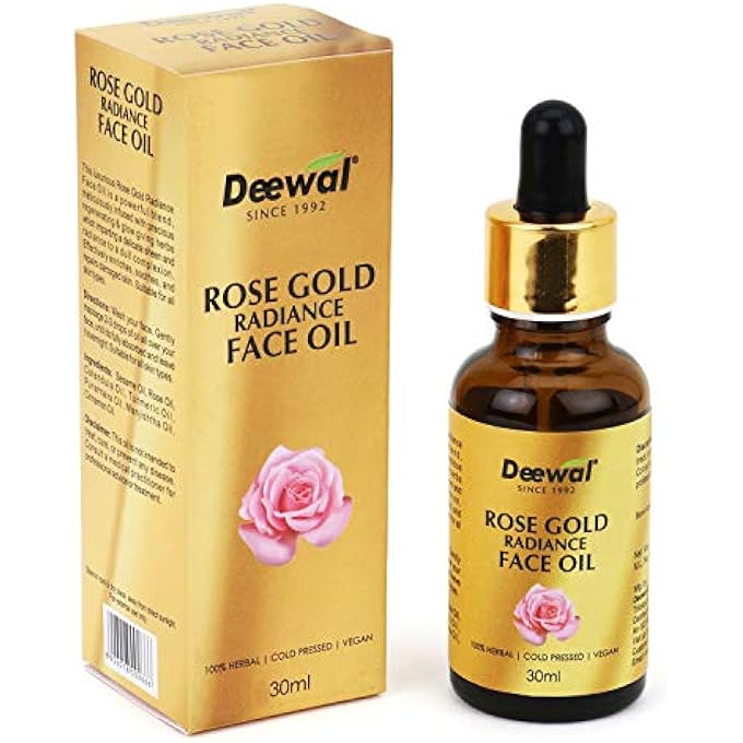 Deewal ROSE GOLD RADIANCE FACE OIL FOR MOISTURIZED, HEALTHY, DRY AND ACNE FREE SKIN FOR NATURAL GLOW, 30ML - Image 1